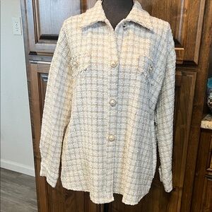 ANDREE BY UNIT Cream Textured Blazer